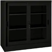 vidaXL Roldeurkast 90x40x90 cm staal zwart