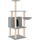vidaXL Kattenmeubel met sisal krabpalen 132 cm lichtgrijs
