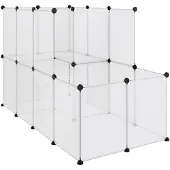 vidaXL Dierenhok klein 142x74x93 cm polypropeen en staal transparant