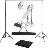 vidaXL Fotostudioset met verlichtingsset en achtergrond