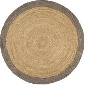 vidaXL Vloerkleed handgemaakt met grijze rand 210 cm jute