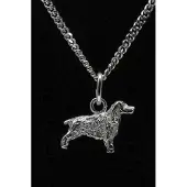 MOOYE ® - Collectie Zilveren Welsh springer spaniel ketting hanger - klein