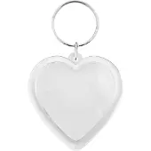 Combicraft Plexiglas sleutelhanger blanco hart middel 48x50mm - 10 stuks