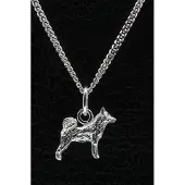 MOOYE ® - Collectie Zilveren Alaska malamute ketting hanger - klein