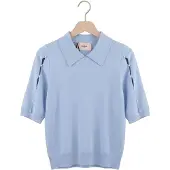 Freebird Dames Tops & T-shirts Kn-vis-soft-26-1 - Lichtblauw - Maat L