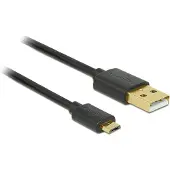 DeLOCK Set van 3 datakabels en snelladkabels, USB 2.0, Type-A stekker naar USB 2.0, Micro-B stekker, zwart