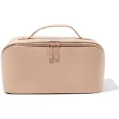 HEMA Toilettas met diagonale rits 24x12x12cm beige