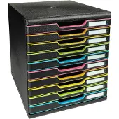 Exacompta Modulo Ladekastje PS (Polystyreen) Multikleur 10 Lades 35 x 28,8 x 32 cm