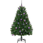 vidaXL Kunstkerstboom 150 cm 150 LED's Warmwit PVC en Staal Groen