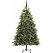 vidaXL Kunstmatige Scharnierende Kerstboom met Kegels Groen 240 cm