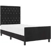 vidaXL Boxspring bed met hoofdeinde Zwart 90 x 190 cm Fluweel
