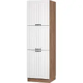 Vicco Hoge kast Fame-Line, Wit landelijk/Goudkleurig Eiken, 60 cm