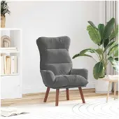 vidaXL Fauteuil Donkergrijs Fluweel