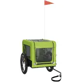 vidaXL Fietsaanhanger voor honden, groen en zwart, Oxford-stof en ijzer