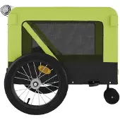 vidaXL Fietsaanhanger voor honden, groen en zwart, Oxford-stof en ijzer