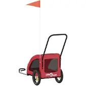 vidaXL Hondenfietstrailer oxford stof en ijzer rood