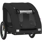 vidaXL Hondenfietstrailer oxford stof en ijzer zwart
