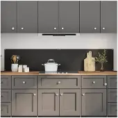 vidaXL Keukenachterwand 2 st Zwart 100 x 40 cm gehard glas