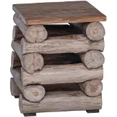 vidaXL Kruk Naturel Massief Teakhout