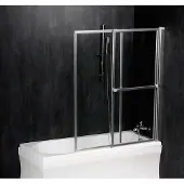 Hak Polysan OLBIA douchewand voor badkuip, breedte 1230 mm, zilverkleurig, helder glas
