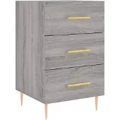 vidaXL Nachtkastje 40x40x66 cm bewerkt hout grijs sonoma eikenkleurig