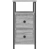 vidaXL Nachtkastje 30x60x60 cm bewerkt hout grijs sonoma eikenkleurig