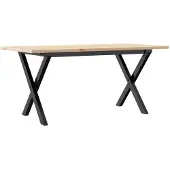 vidaXL - Salontafel - X-frame - 100x50x45 - cm - massief - grenenhout - en - staal