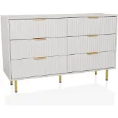 Hjh LIVING Sideboard / commode HJELLE 120 x 40 x 76 cm 6 schuiflades wit