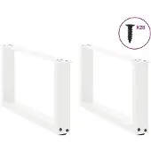 vidaXL Salontafelpoten 2 st U-vormig 70x(30-31) cm staal wit