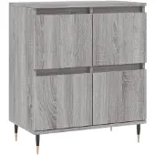 vidaXL Dressoirs, 2 stuks, grijs Sonoma, houtfineer