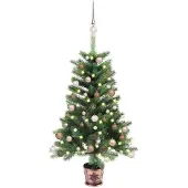 vidaXL Kunstkerstboom Met Led's En Kerstballen 90 Cm Groen