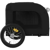 vidaXL Fietsaanhanger voor honden, zwart, Oxford-stof en ijzer