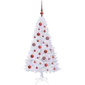 vidaXL Kunstkerstboom Wit 120 cm PVC en Staal