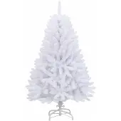 vidaXL Kunstmatige Hinged Kerstboom Wit 120 cm PVC en Staal