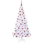 vidaXL Kunstkerstboom met 300 LED Wit 180 cm PVC en Staal
