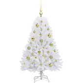 vidaXL Kunstmatige Hinged Kerstboom Wit 120 cm PVC en Staal