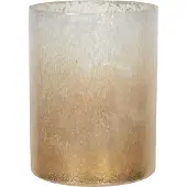 Clayre & Eef Theelichthouder Ø 15x20 cm Beige Bruin Glas Rond Waxinelichthouder