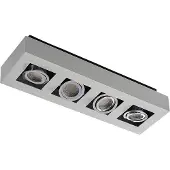 Arcchio spot Vince, 47 cm, 4-lamps, wit/chroom, GU10 VINCE, dimbaar, wit / opaal, Hal, Aluminium, Modern, buitenspot