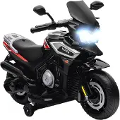 AIYAPLAY Electric Ride-on Motorcycle-Kunststof, Metaal-85,5L x 44,5B x 56H cm-Zwart
