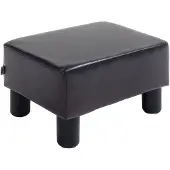 Aosom -Fußhocker-Kunstleder, Kunststoff-L40 x B30 x H24 cm-Braun