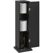 HOMCOM Badkamerkastje - MDF - 19,5 x 19,5 x 65 cm - Zwart