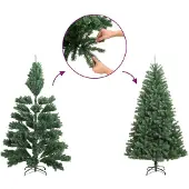 vidaXL Kunstkerstboom met scharnieren met standaard 210 cm wit