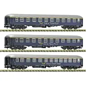 Fleischmann 6260078 N 3-delig Set 1: Sneltreinrijtuig, Suisse Train Bleu 3-delig