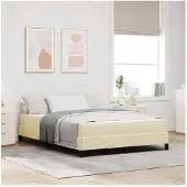 vidaXL Boxspring bed Crème 160 x 200 cm Stof