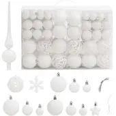 vidaXL 111-delige Kerstballenset polystyreen wit