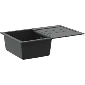 vidaXL Wasbak Zwart 780 x 500 mm 80% Kwarts en 20% Hars