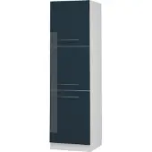 Vicco Hoge kast Fame-Line, Donkerblauw hoogglans/Wit, 60 cm