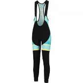 Rogelli Impress Lange Fietsbroek - Dames - Zwart, Turquoise, Geel - Maat 2XL