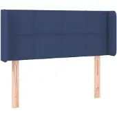 vidaXL Hoofdbord met randen 83x16x78/88 cm stof blauw