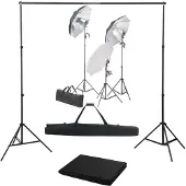 vidaXL Fotostudioset met verlichtingsset en achtergrond